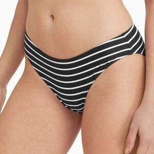 NEW Vince Camuto Striped Shiired Smooth Fit Cheeky Bikini Bottoms Sz Small
